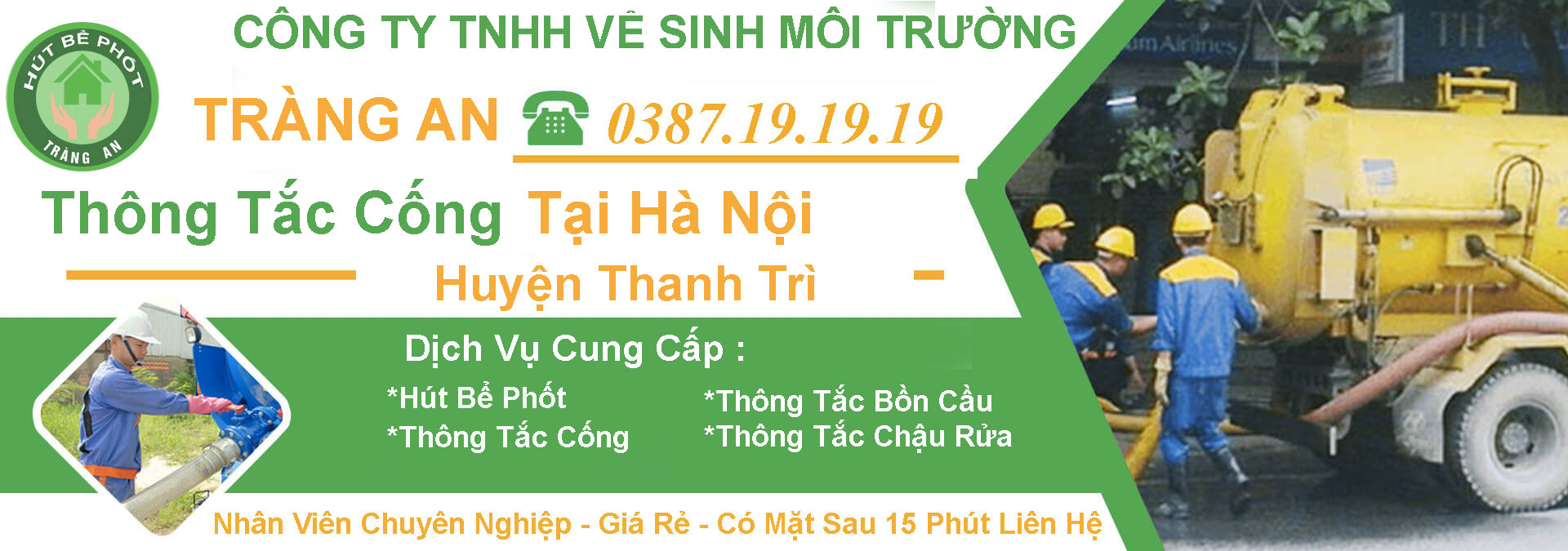 #1 Thông Tắc Cống Tại Huyện Thanh Trì【Tràng An】5OK -BH 5 Năm
