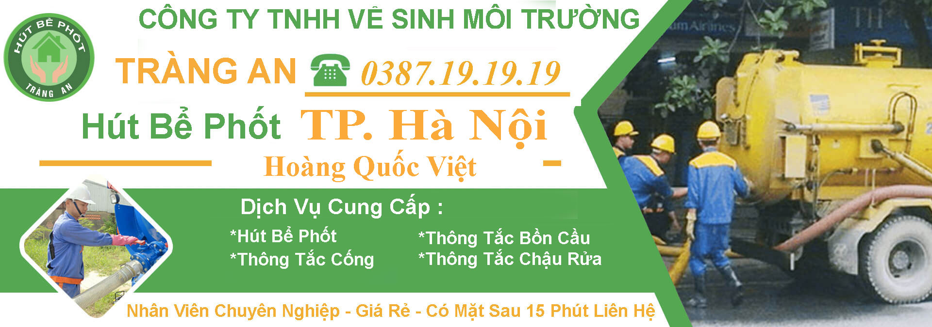 #1 Thông Tắc Cống Tại Hoàng Quốc Việt【Tràng An】giá 5OK – BH 5 Năm